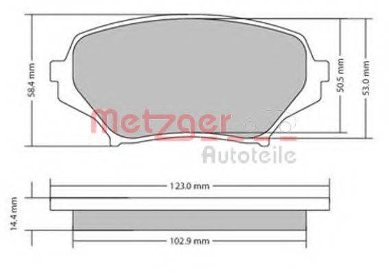 METZGER 1170589 Комплект гальмівних колодок, дискове гальмо