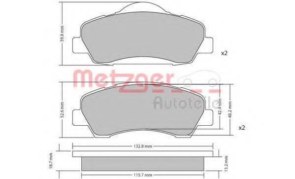 METZGER 1170690 Комплект гальмівних колодок, дискове гальмо