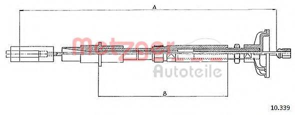 METZGER 10339 Трос, управління зчепленням