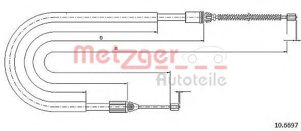 METZGER 106697 Трос, стоянкова гальмівна система