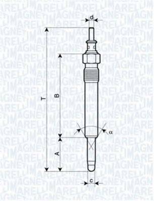 MAGNETI MARELLI 062900004304 Свічка розжарювання