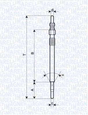 MAGNETI MARELLI 062900047304 Свічка розжарювання