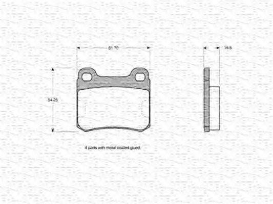 MAGNETI MARELLI 363702160046 Комплект гальмівних колодок, дискове гальмо