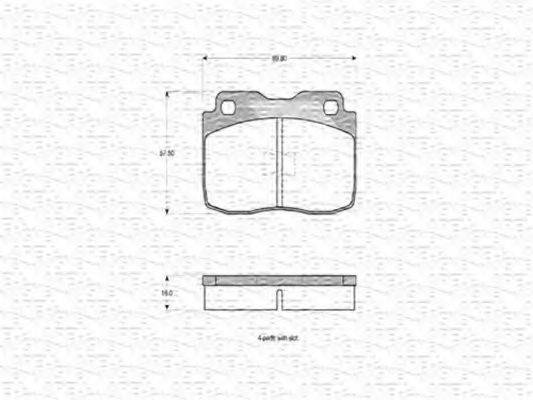 MAGNETI MARELLI 363702160093 Комплект гальмівних колодок, дискове гальмо