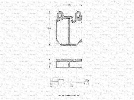 MAGNETI MARELLI 363702160103 Комплект гальмівних колодок, дискове гальмо