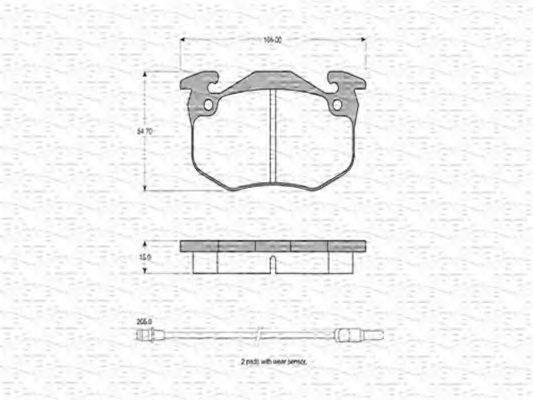 MAGNETI MARELLI 363702160219 Комплект гальмівних колодок, дискове гальмо