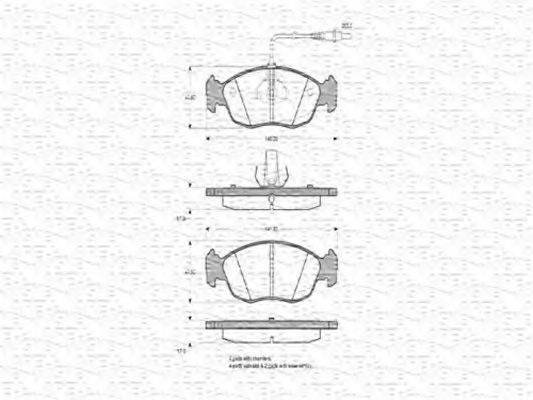 MAGNETI MARELLI 363702160292 Комплект гальмівних колодок, дискове гальмо