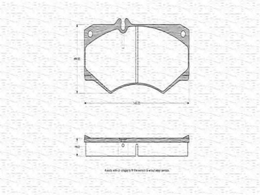 MAGNETI MARELLI 363702160309 Комплект гальмівних колодок, дискове гальмо