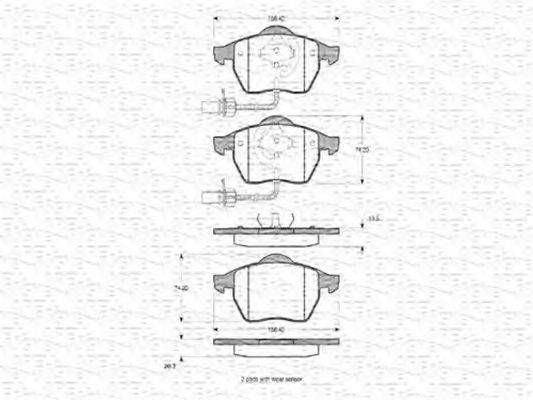 MAGNETI MARELLI 363702160313 Комплект гальмівних колодок, дискове гальмо