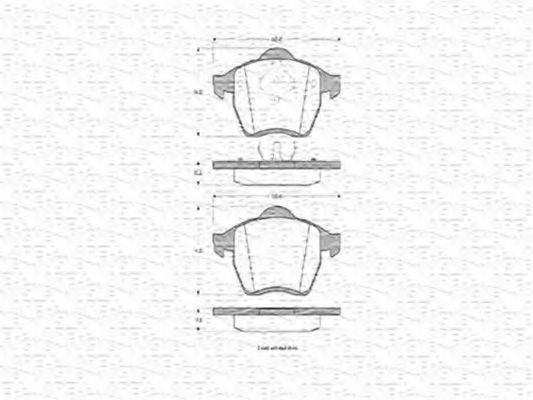 MAGNETI MARELLI 363702160336 Комплект гальмівних колодок, дискове гальмо