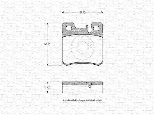 MAGNETI MARELLI 363702160339 Комплект гальмівних колодок, дискове гальмо