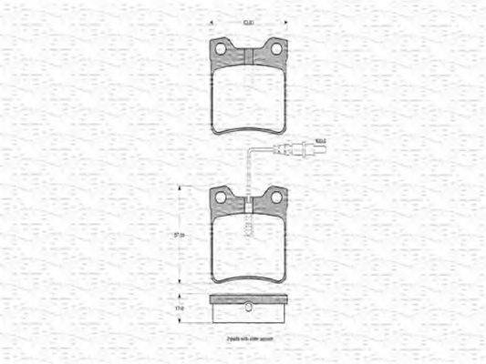 MAGNETI MARELLI 363702160395 Комплект гальмівних колодок, дискове гальмо