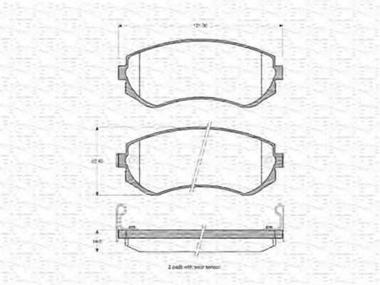 MAGNETI MARELLI 363702160507 Комплект гальмівних колодок, дискове гальмо