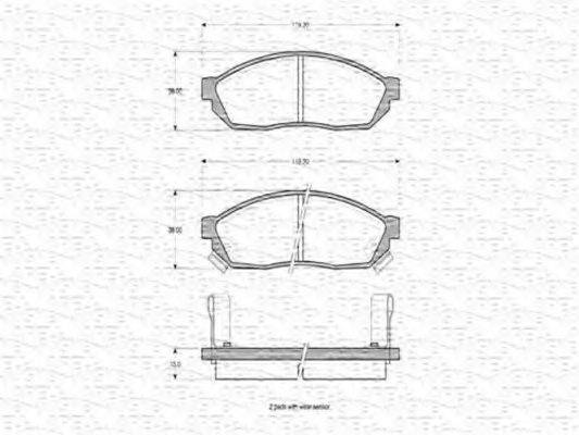 MAGNETI MARELLI 363702160531 Комплект гальмівних колодок, дискове гальмо