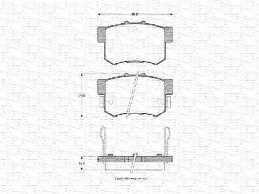 MAGNETI MARELLI 363702160543 Комплект гальмівних колодок, дискове гальмо