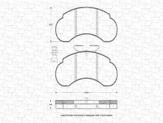 MAGNETI MARELLI 363702160562 Комплект гальмівних колодок, дискове гальмо