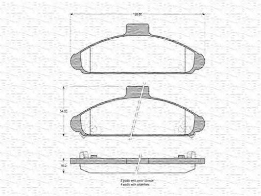 MAGNETI MARELLI 363702160577 Комплект гальмівних колодок, дискове гальмо