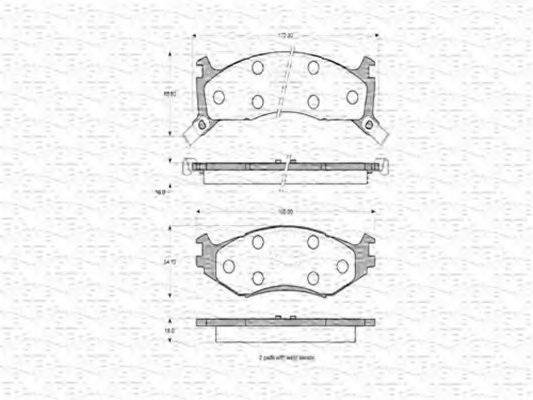 MAGNETI MARELLI 363702160593 Комплект гальмівних колодок, дискове гальмо