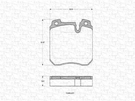 MAGNETI MARELLI 363702160597 Комплект гальмівних колодок, дискове гальмо