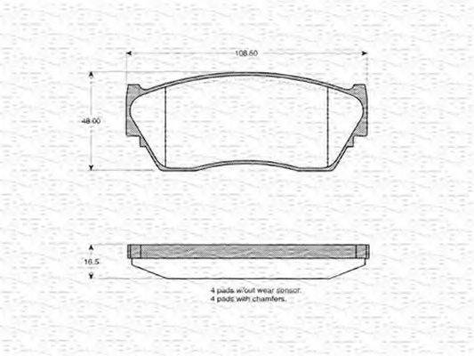 MAGNETI MARELLI 363702160602 Комплект гальмівних колодок, дискове гальмо