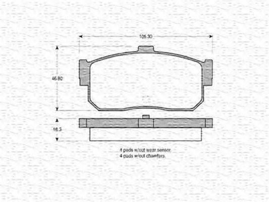 MAGNETI MARELLI 363702160604 Комплект гальмівних колодок, дискове гальмо