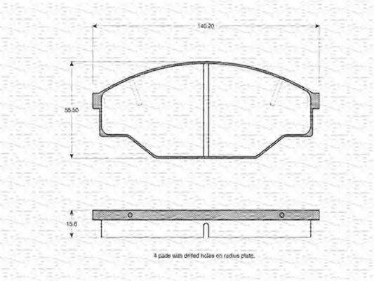 MAGNETI MARELLI 363702160612 Комплект гальмівних колодок, дискове гальмо