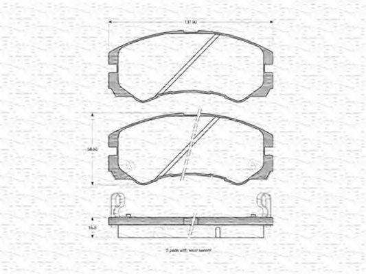 MAGNETI MARELLI 363702160617 Комплект гальмівних колодок, дискове гальмо