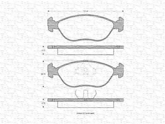 MAGNETI MARELLI 363702160636 Комплект гальмівних колодок, дискове гальмо