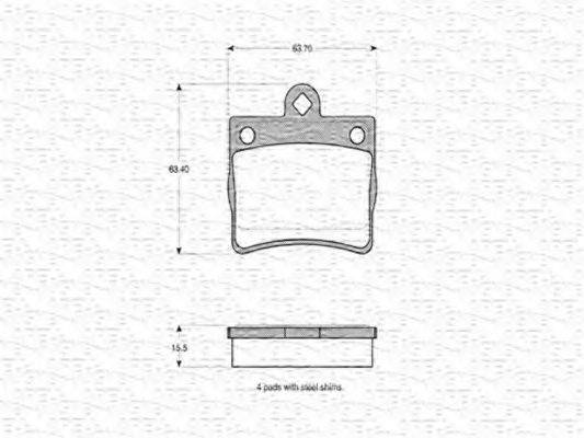 MAGNETI MARELLI 363702160643 Комплект гальмівних колодок, дискове гальмо