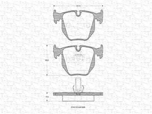 MAGNETI MARELLI 363702160650 Комплект гальмівних колодок, дискове гальмо