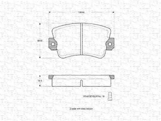 MAGNETI MARELLI 363702160706 Комплект гальмівних колодок, дискове гальмо