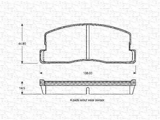 MAGNETI MARELLI 363702160730 Комплект гальмівних колодок, дискове гальмо