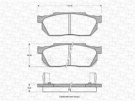 MAGNETI MARELLI 363702160789 Комплект гальмівних колодок, дискове гальмо