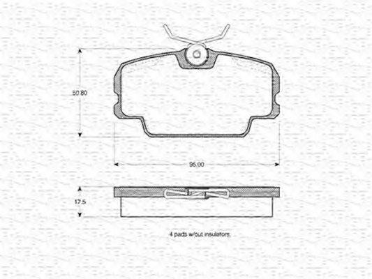 MAGNETI MARELLI 363702160848 Комплект гальмівних колодок, дискове гальмо