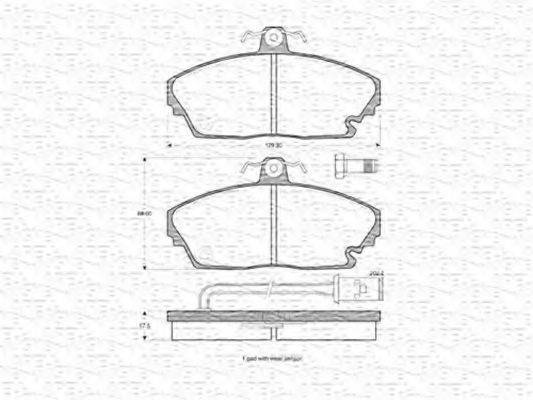 MAGNETI MARELLI 363702160855 Комплект гальмівних колодок, дискове гальмо