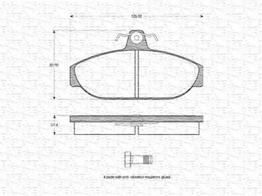 MAGNETI MARELLI 363702160856 Комплект гальмівних колодок, дискове гальмо