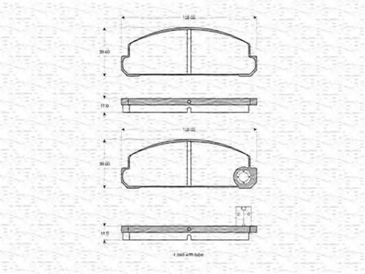 MAGNETI MARELLI 363702160889 Комплект гальмівних колодок, дискове гальмо