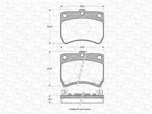 MAGNETI MARELLI 363702160911 Комплект гальмівних колодок, дискове гальмо