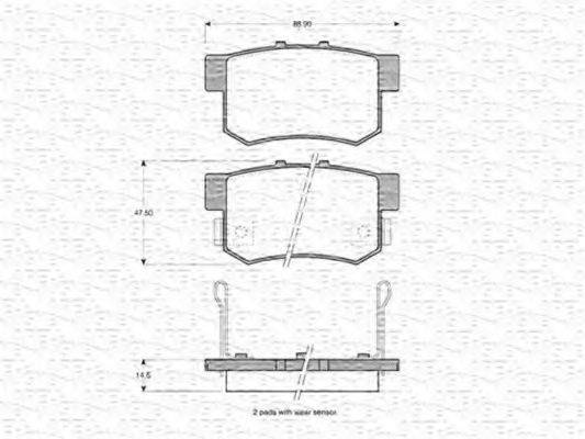 MAGNETI MARELLI 363702160912 Комплект гальмівних колодок, дискове гальмо