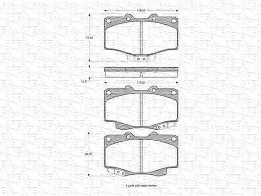 MAGNETI MARELLI 363702160922 Комплект гальмівних колодок, дискове гальмо