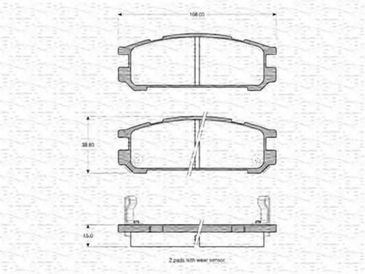 MAGNETI MARELLI 363702161009 Комплект гальмівних колодок, дискове гальмо