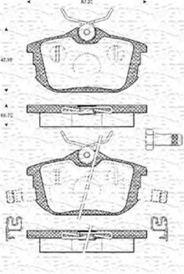 MAGNETI MARELLI 363702161037 Комплект гальмівних колодок, дискове гальмо