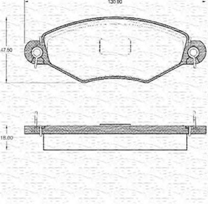 MAGNETI MARELLI 363702161039 Комплект гальмівних колодок, дискове гальмо