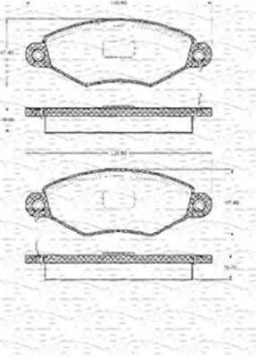 MAGNETI MARELLI 363702161040 Комплект гальмівних колодок, дискове гальмо