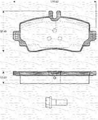 MAGNETI MARELLI 363702161041 Комплект гальмівних колодок, дискове гальмо