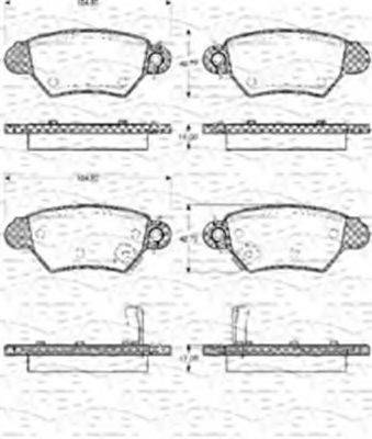 MAGNETI MARELLI 363702161048 Комплект гальмівних колодок, дискове гальмо