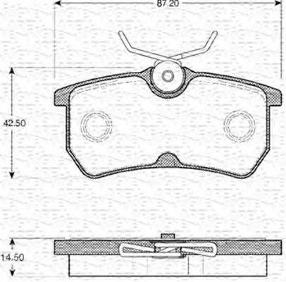 MAGNETI MARELLI 363702161050 Комплект гальмівних колодок, дискове гальмо