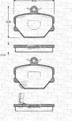 MAGNETI MARELLI 363702161053 Комплект гальмівних колодок, дискове гальмо