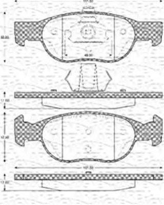 MAGNETI MARELLI 363702161055 Комплект гальмівних колодок, дискове гальмо