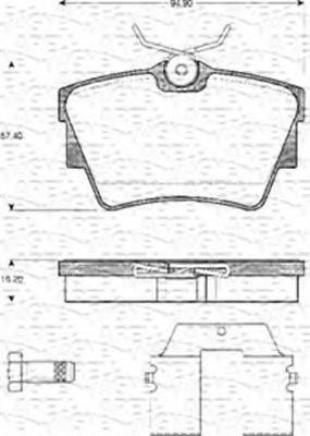 MAGNETI MARELLI 363702161078 Комплект гальмівних колодок, дискове гальмо